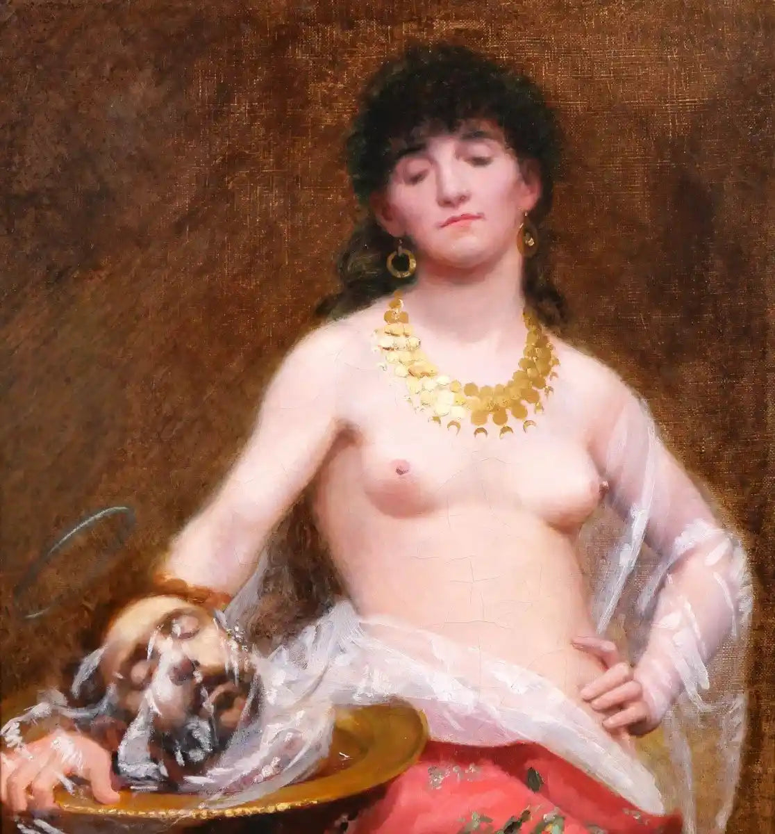 Eugène-Méry VINCENT 1869-1906 Salomé avec la tête de Jean-Baptiste, tableau, femme nue