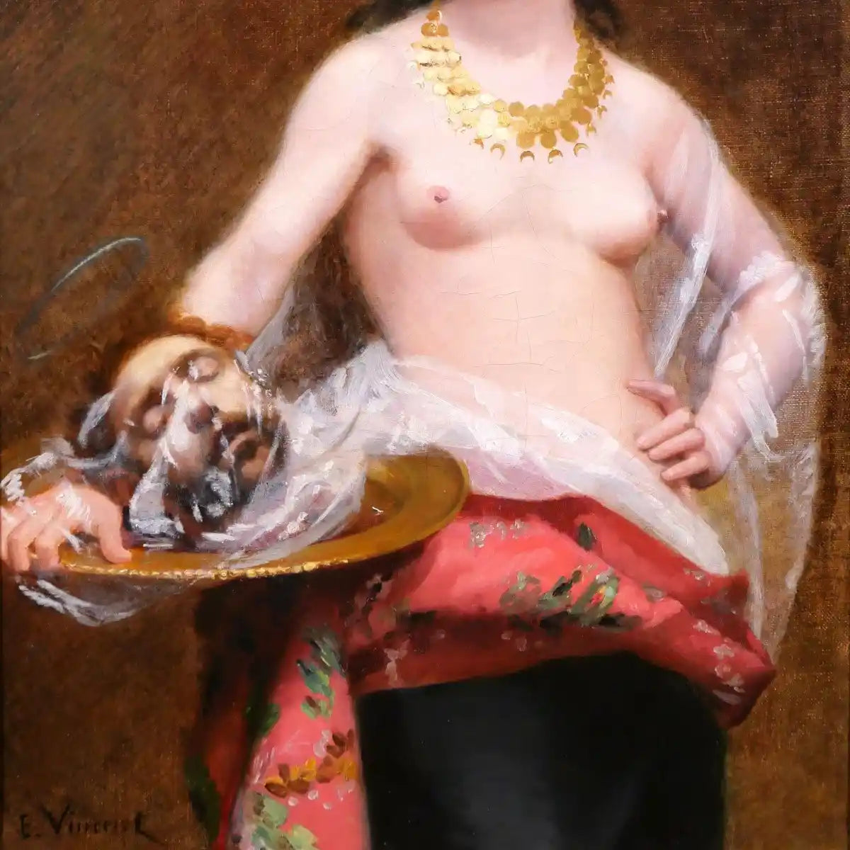 Eugène-Méry VINCENT 1869-1906 Salomé avec la tête de Jean-Baptiste, tableau, femme nue