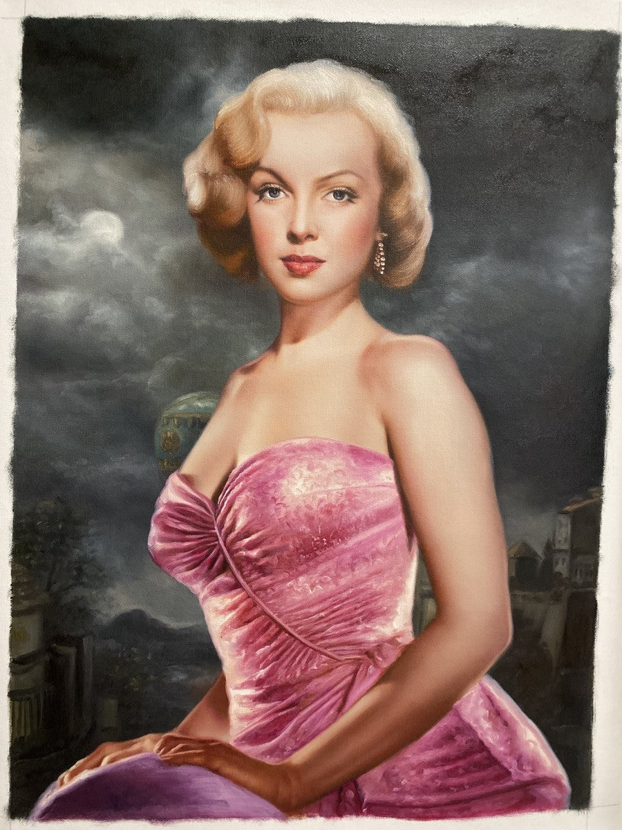 Portrait Marylin peinture huile sur toile