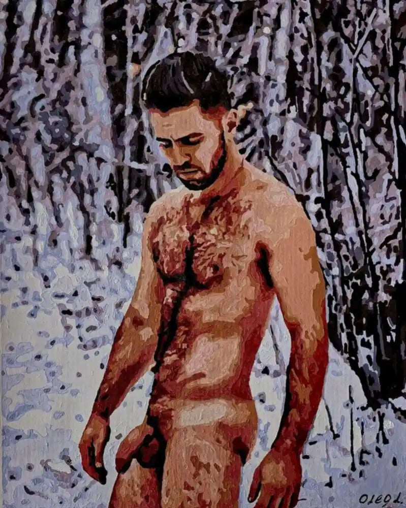 art-érotique-gay-peinture-huile sur toile-originale