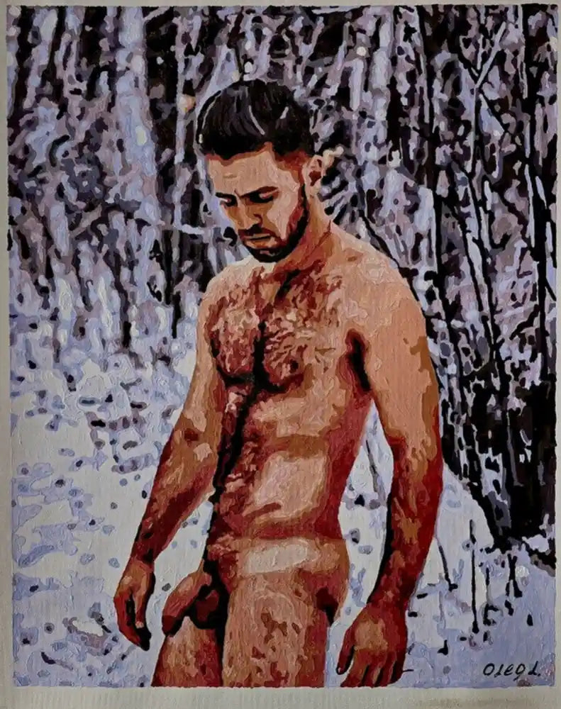 art-érotique-gay-peinture-huile sur toile-originale