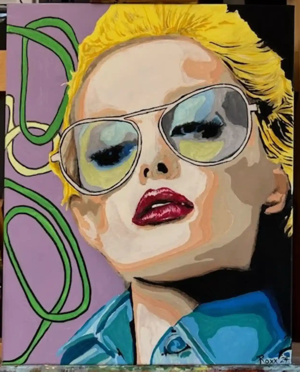 Tableau-peinture originale-Murmures ou meurtre-huile sur toile-Pop Art