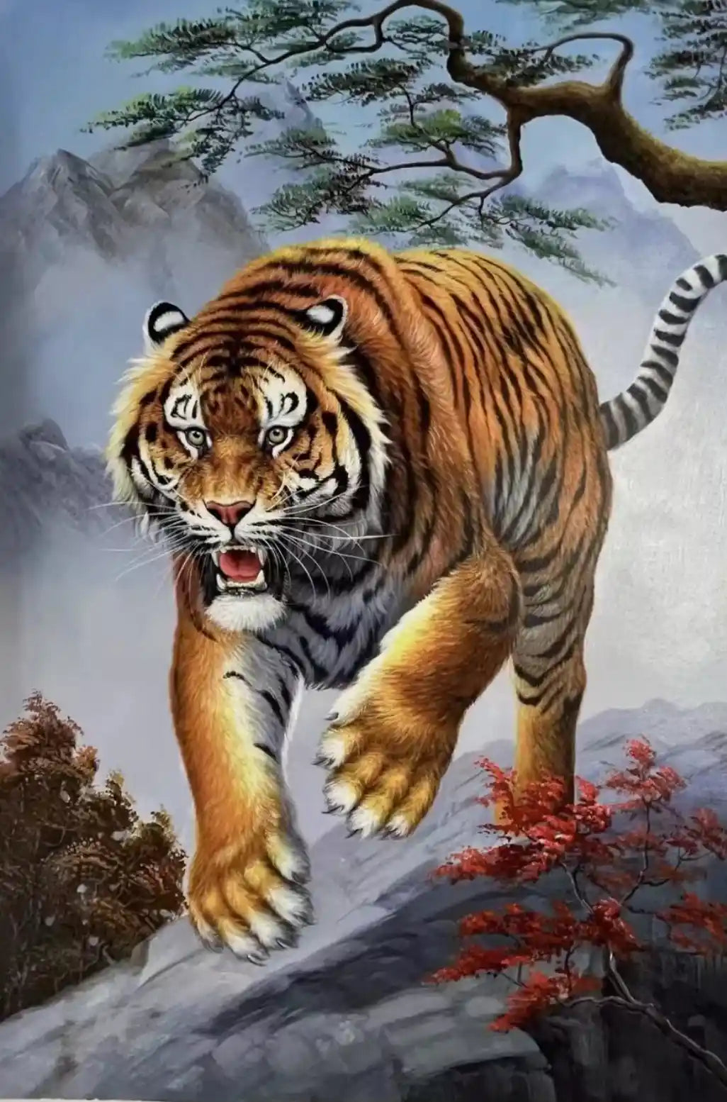 art-figuratif-animal-tigre-tableau-peinture-originale-huile-toile