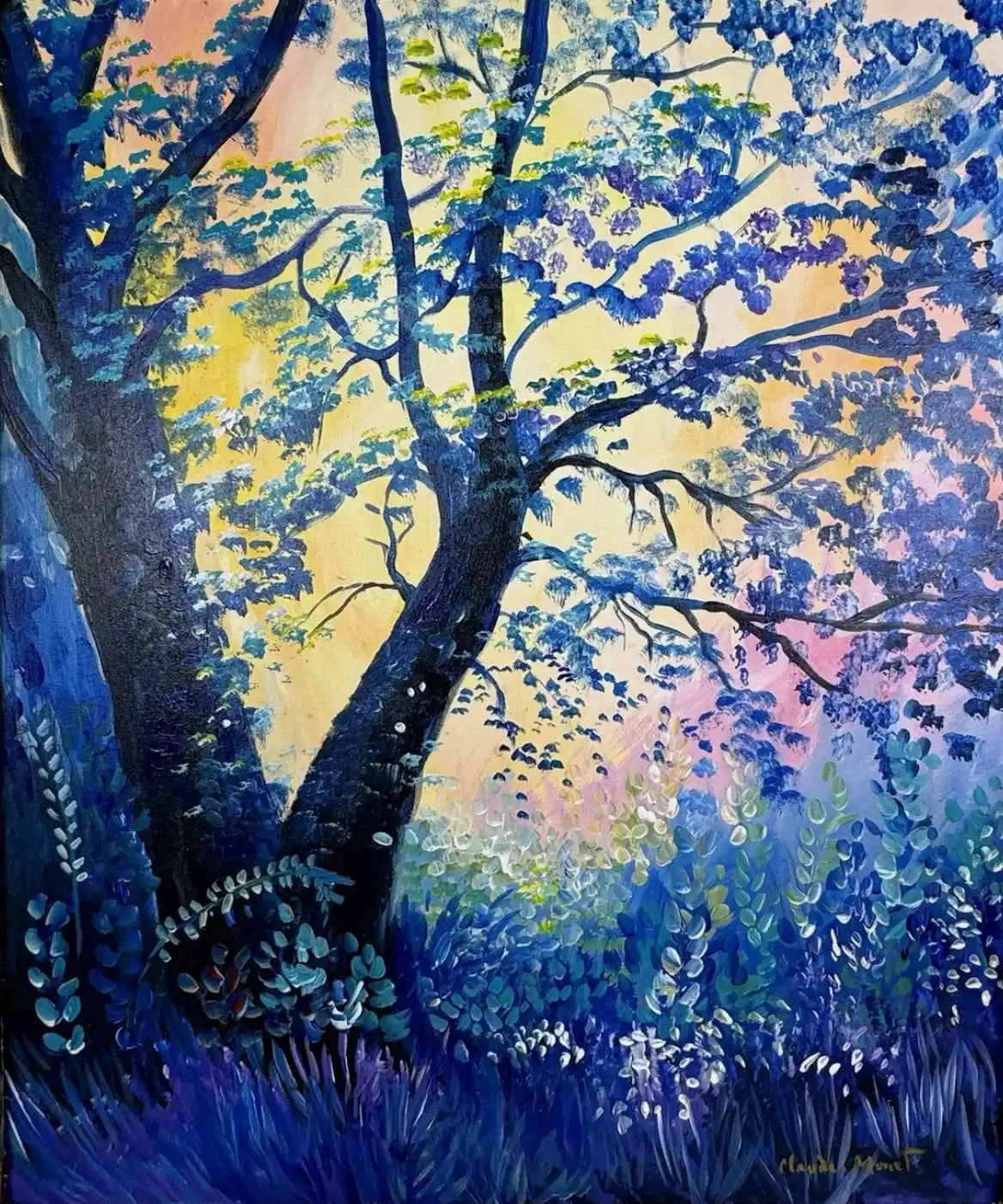 art-arbre-foret-paysage-peinture-huile sur toile