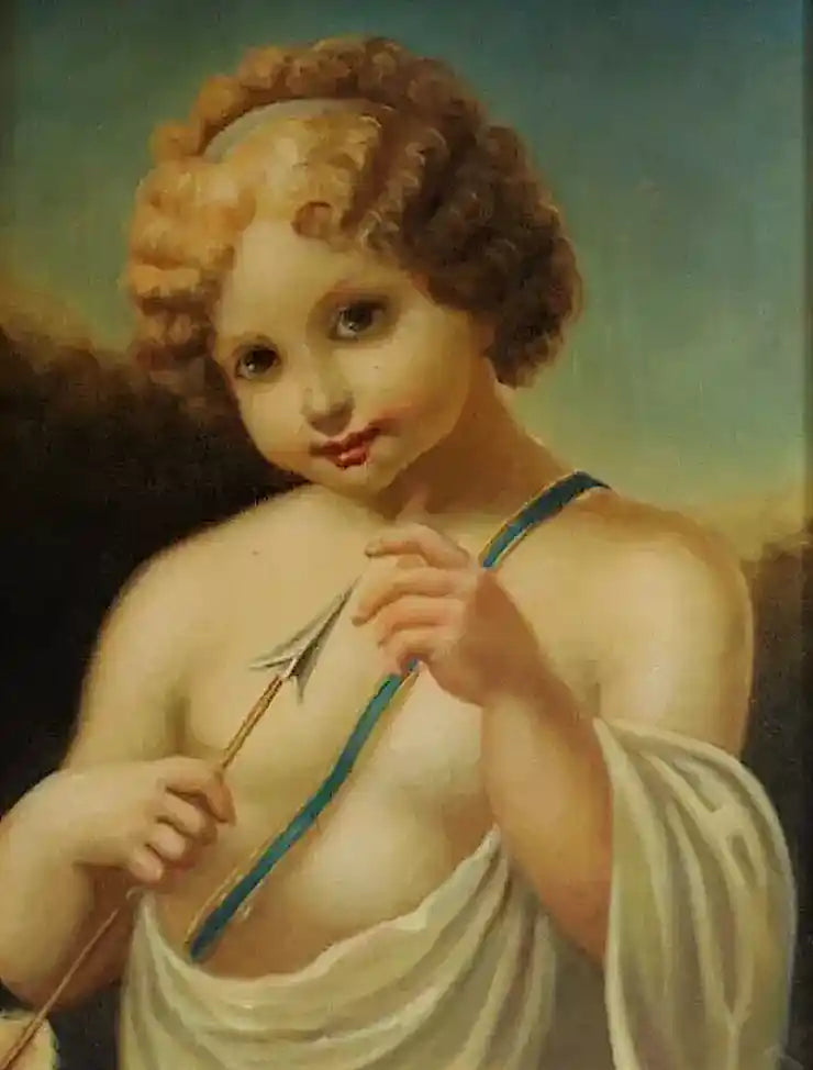art-mythologie-cupidon-flèche-peinture-huile sur toile