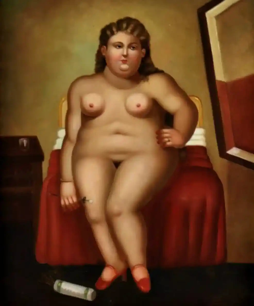 art-moderne-nue-femme-forte-peinture-huile sur toile