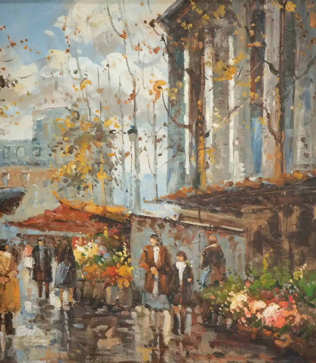 art-scène-vie-rue-Paris-France-peinture-huile-toile