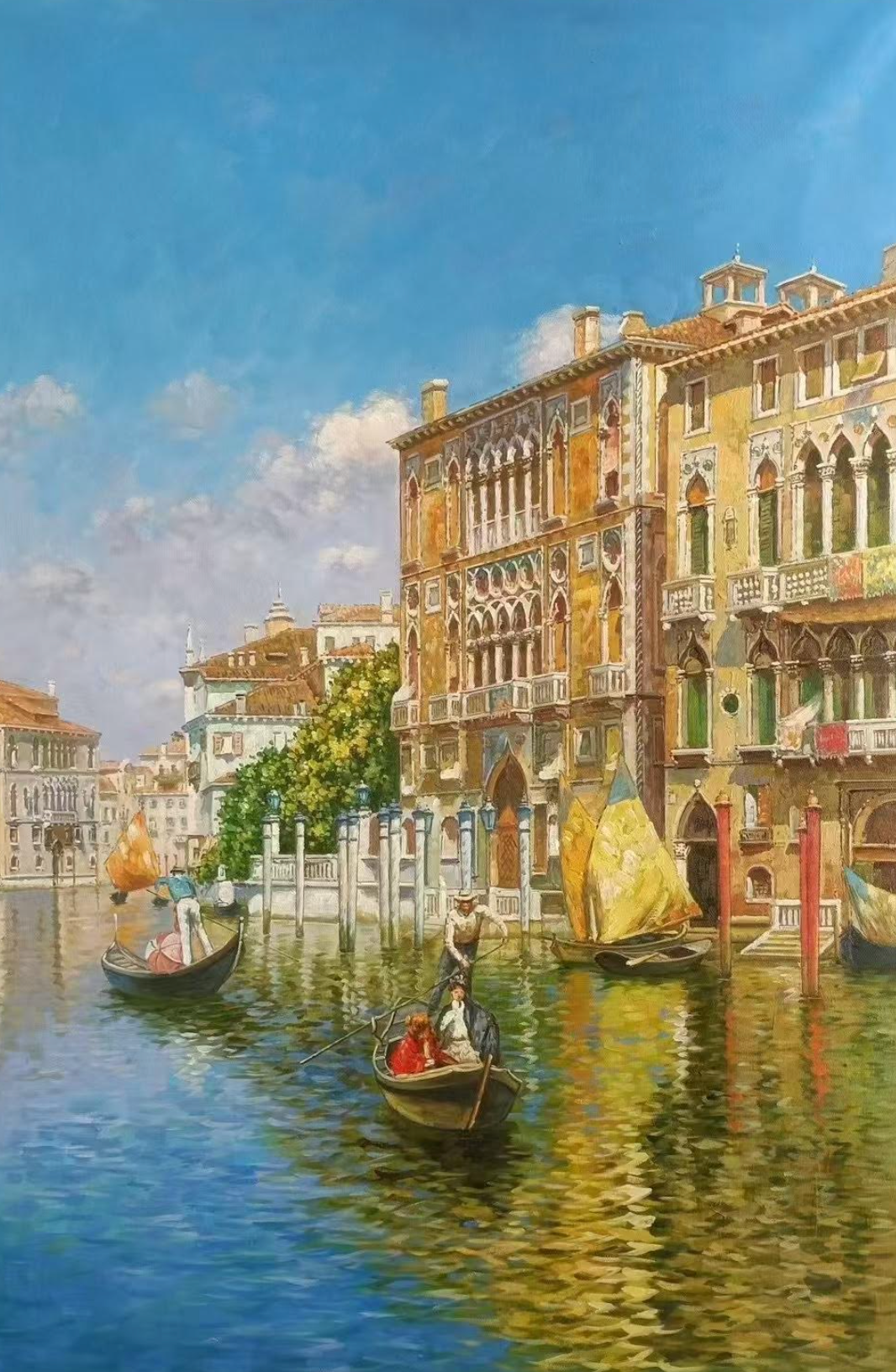 art-paysage-marin-canal-Venise-Italie-peinture-huile-toile