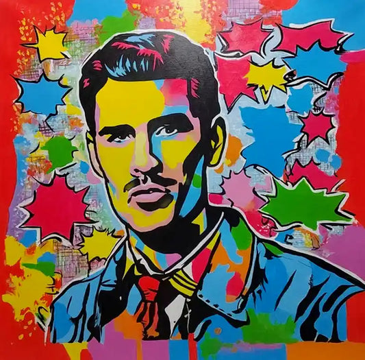 art-moderne-pop-street-art-portrait-masculin-homme-moustache-sexy-peinture-huile-toile