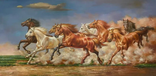 art-animal-chevaux-sauvages-peinture-huile-toile