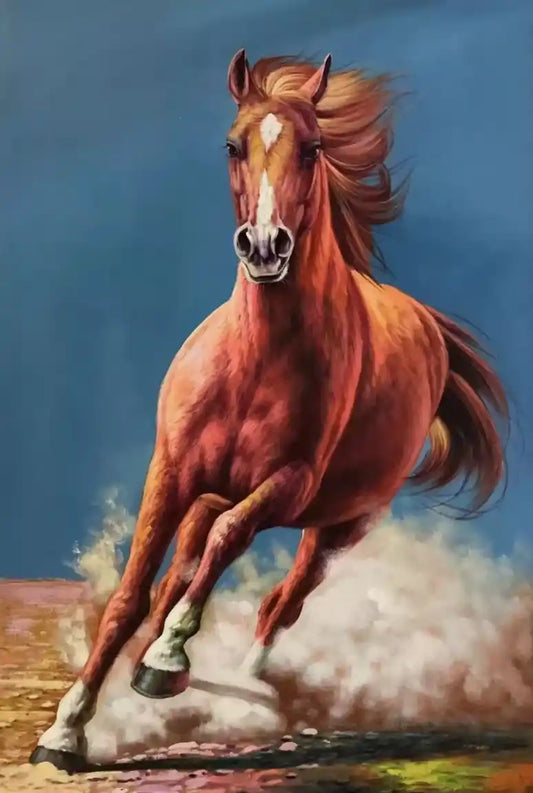 art-animal-course-cheval-sauvage-peinture-huile-toile