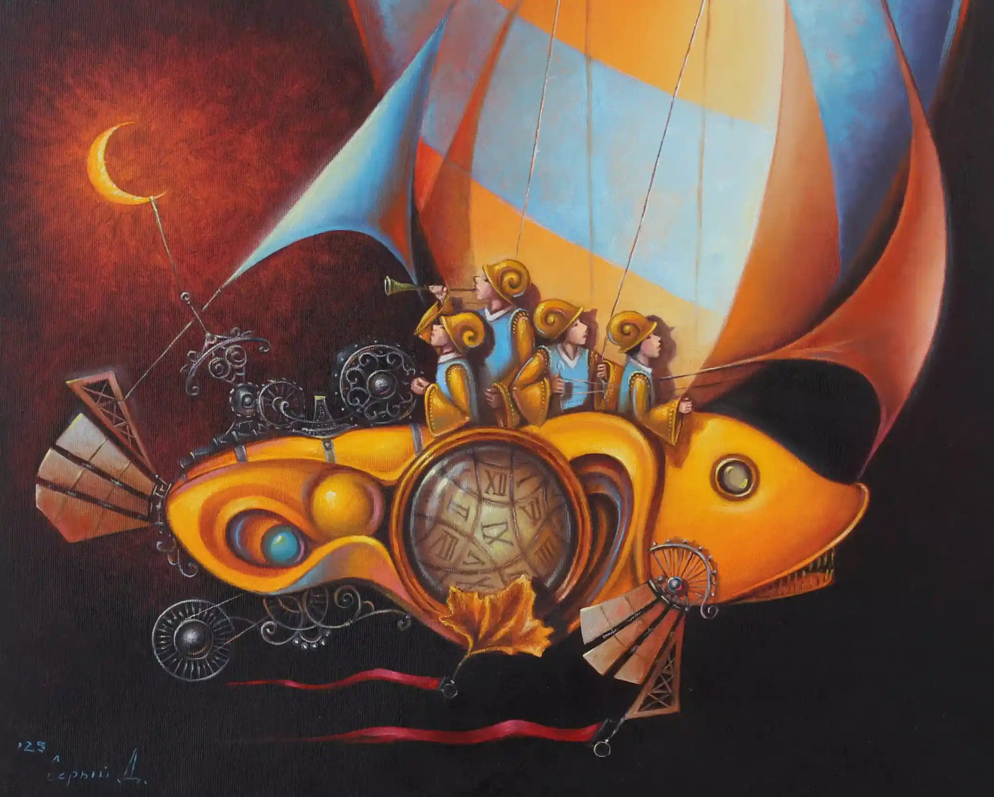 art-surréaliste-tableau-peinture-huile sur toile-signée