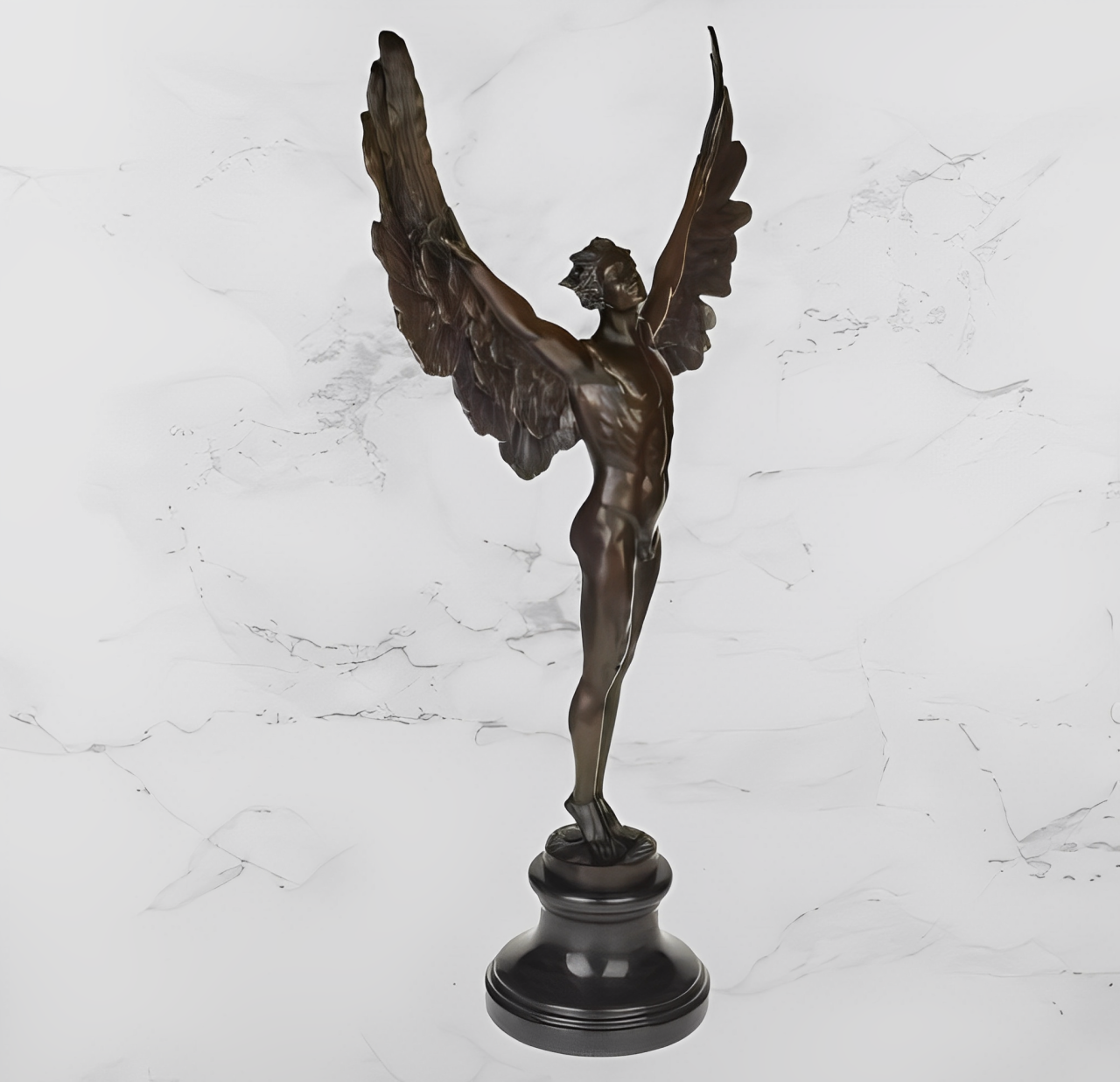 Sculpture en bronze Icare mythologie ange ailes figurine en bronze statue de style antique