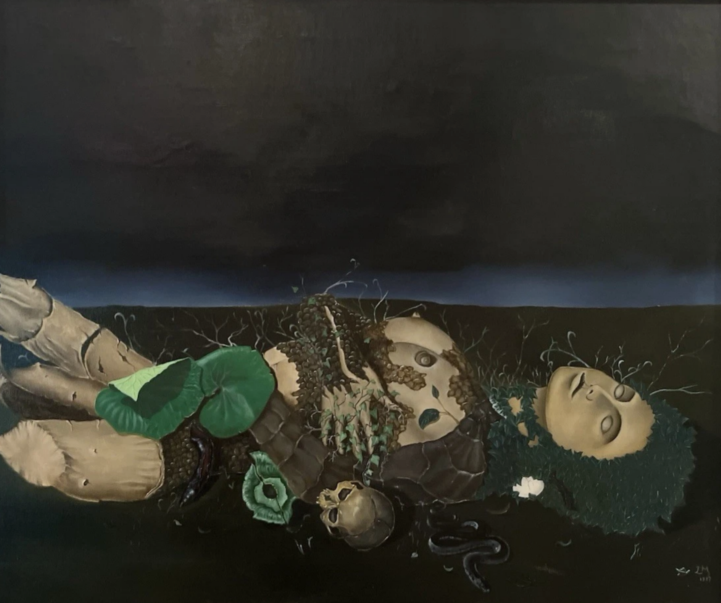 art-decoration-tableau-peinture-huile-toile-surrealisme-Je vais me réveiller demain