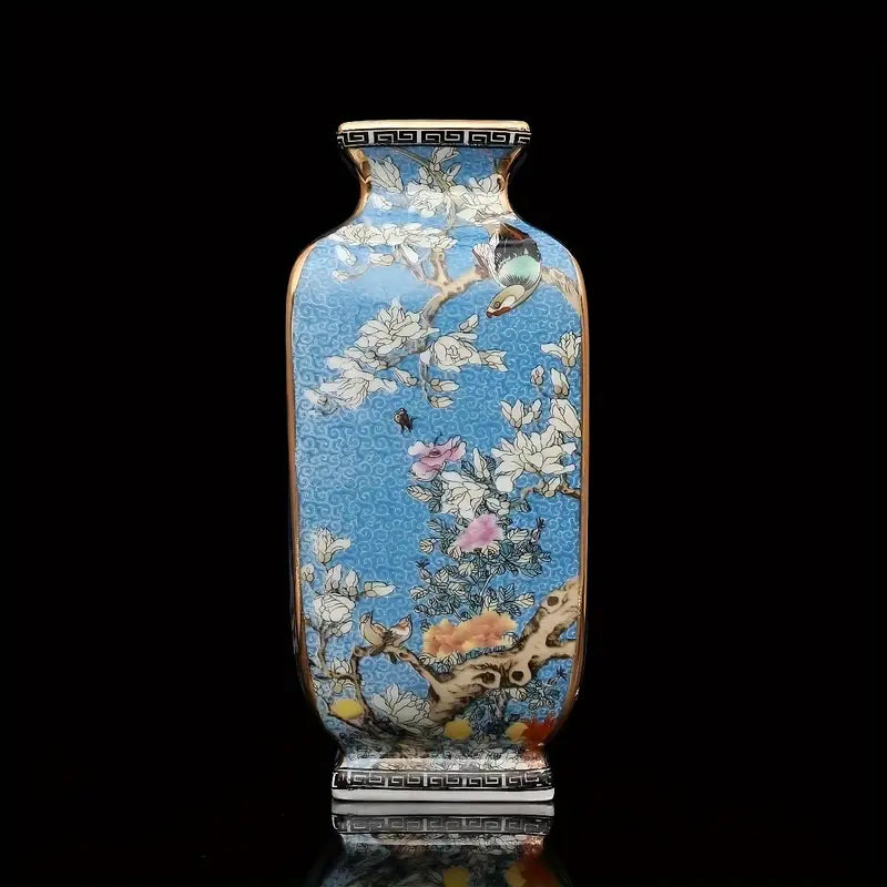 vase-émaillé-céramique-chinoise-bleu-oiseaux