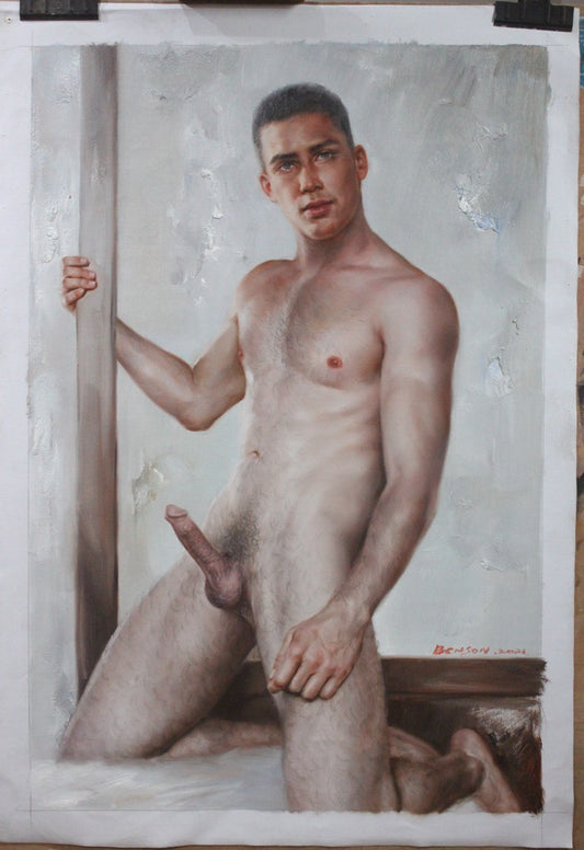 homme gay nu peinture originale huile sur toile