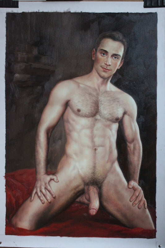 homme gay nu peinture originale huile sur toile