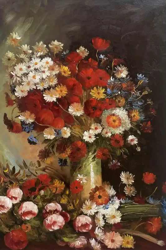 art-nature-morte-fleurs-vase-peinture-huile-toile