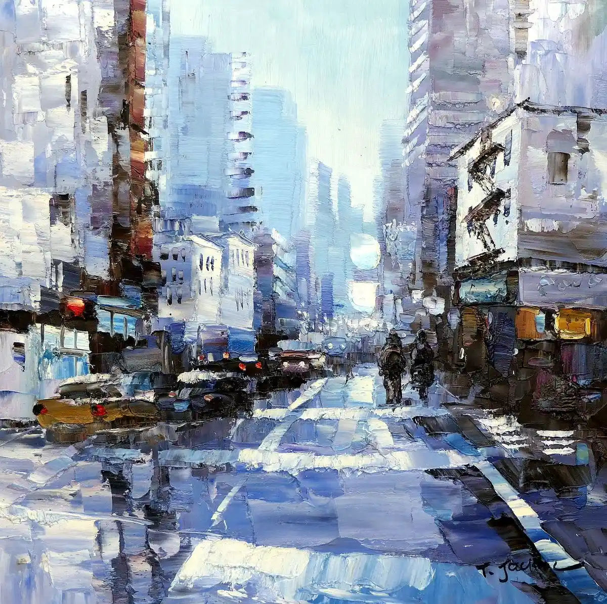 Tableau-abstrait-New York-scene-rue