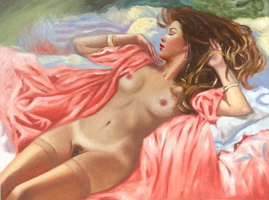 art peinture femme nue originale huile sur toile signée