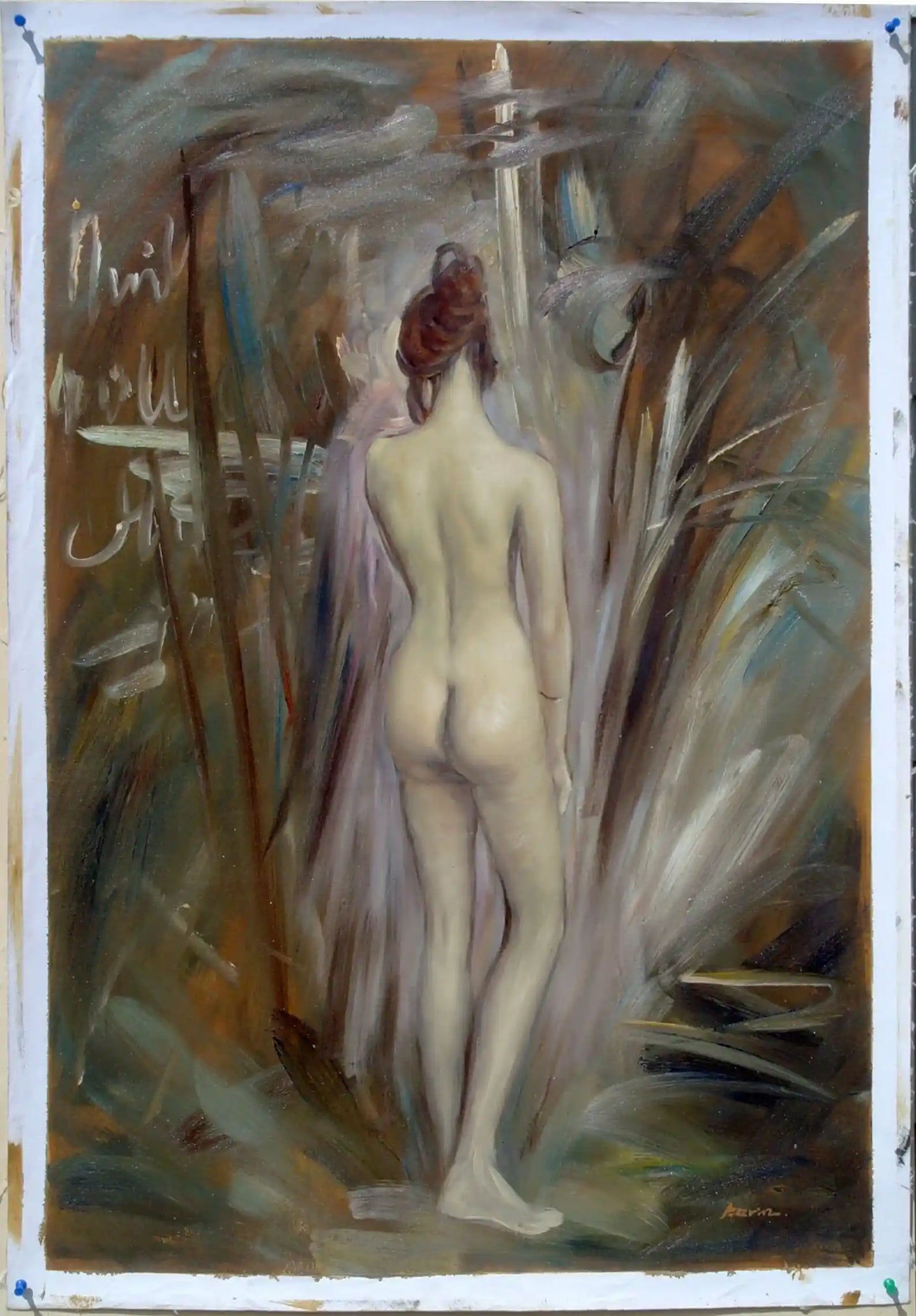 art-moderne-érotique-nue-féminin-intégrale-peinture-huile-toile