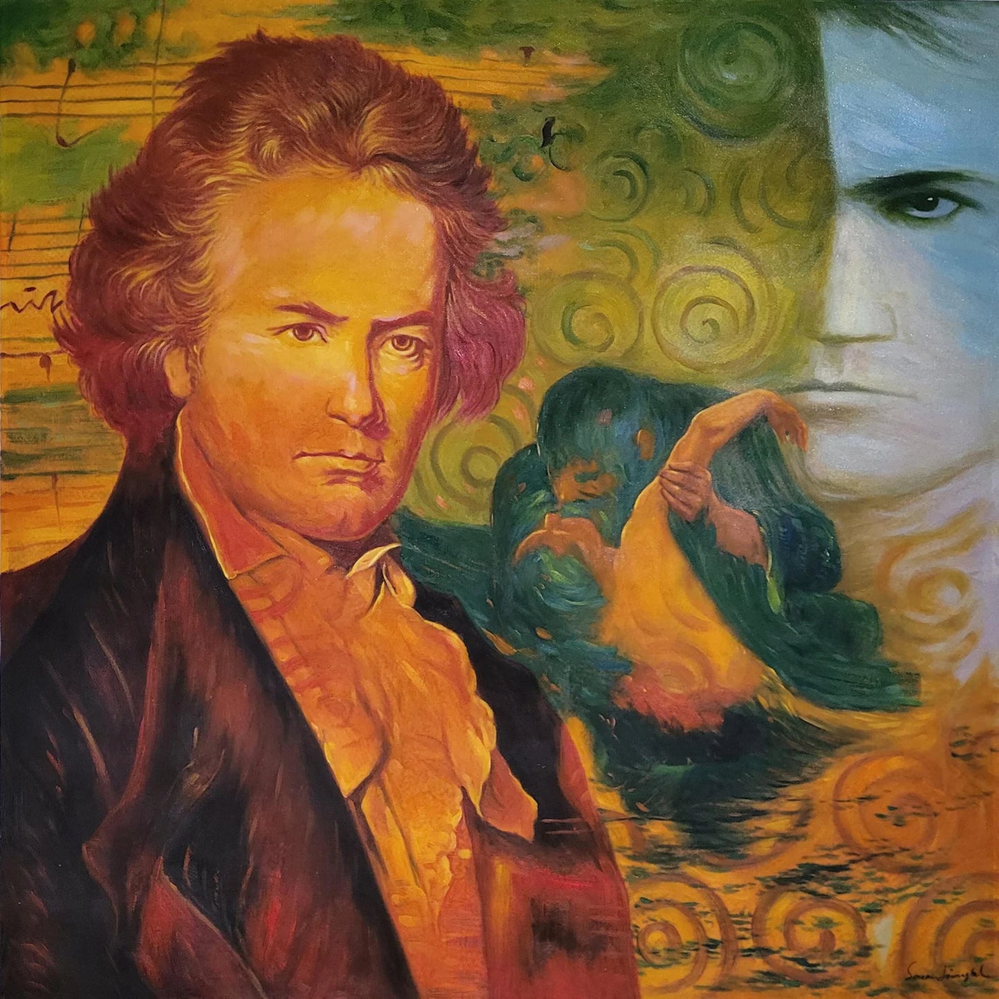 art-surréalisme-Ludwig van Beethoven-portrait-peinture-huile-toile