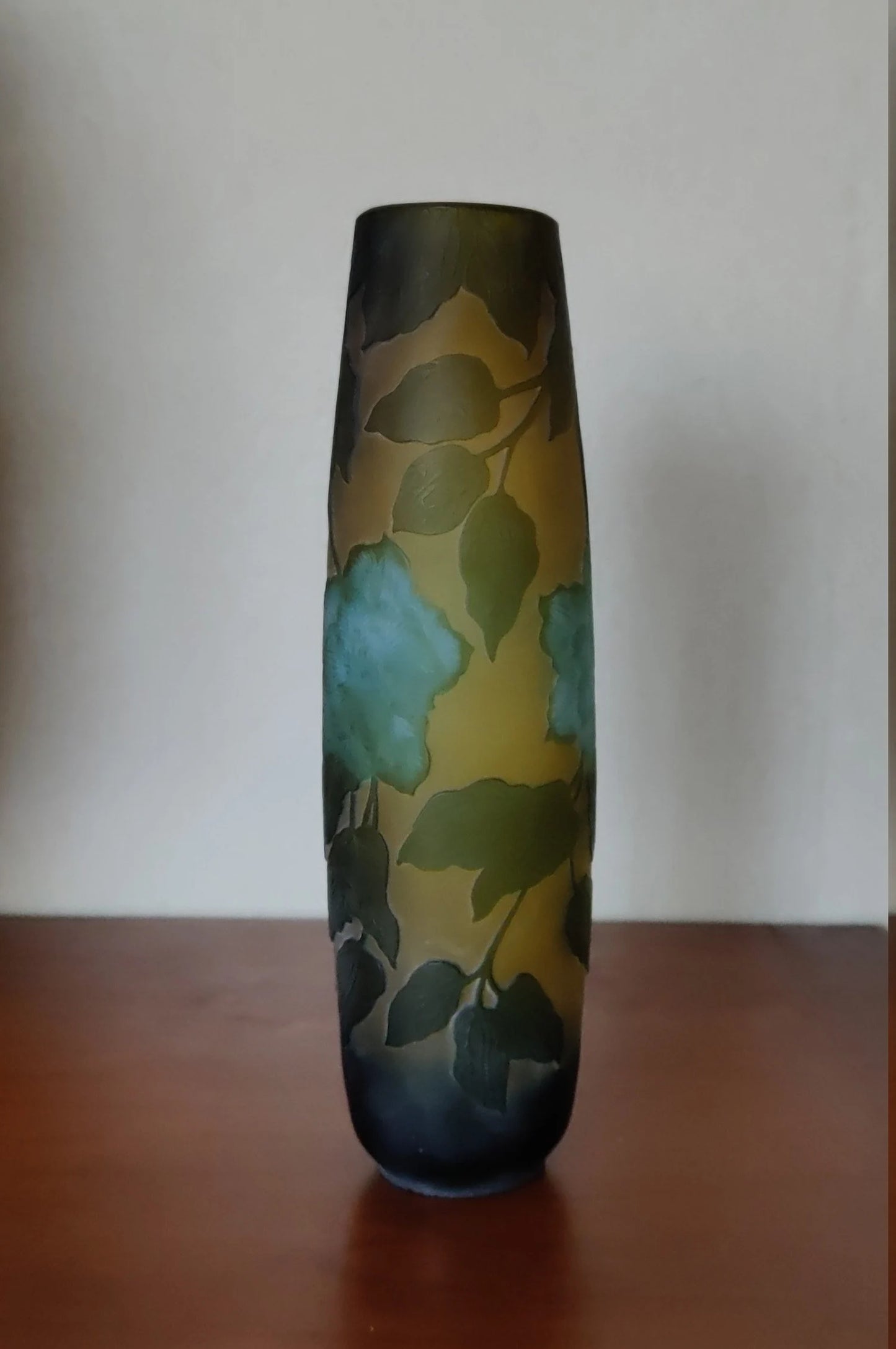 vase verre type Galle motif fleurs