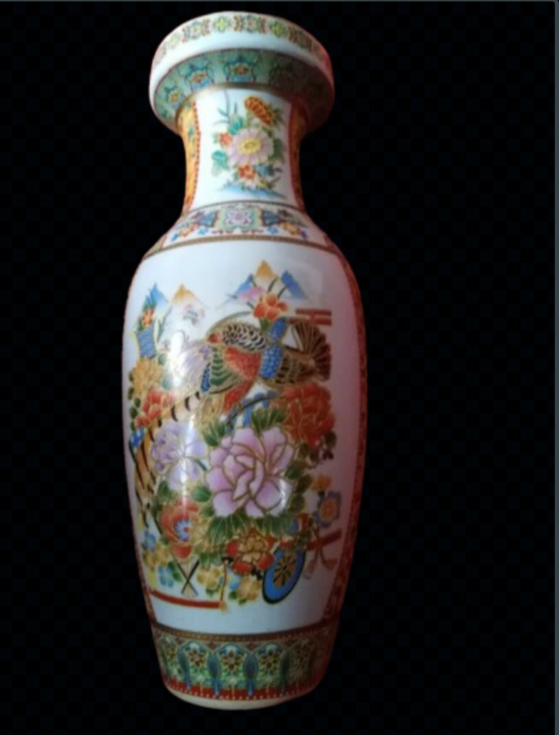 vase céramique motif fleurs