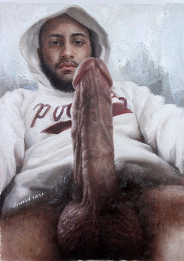 spectaculaire homme gay nu intégrale peinture originale huile sur toile