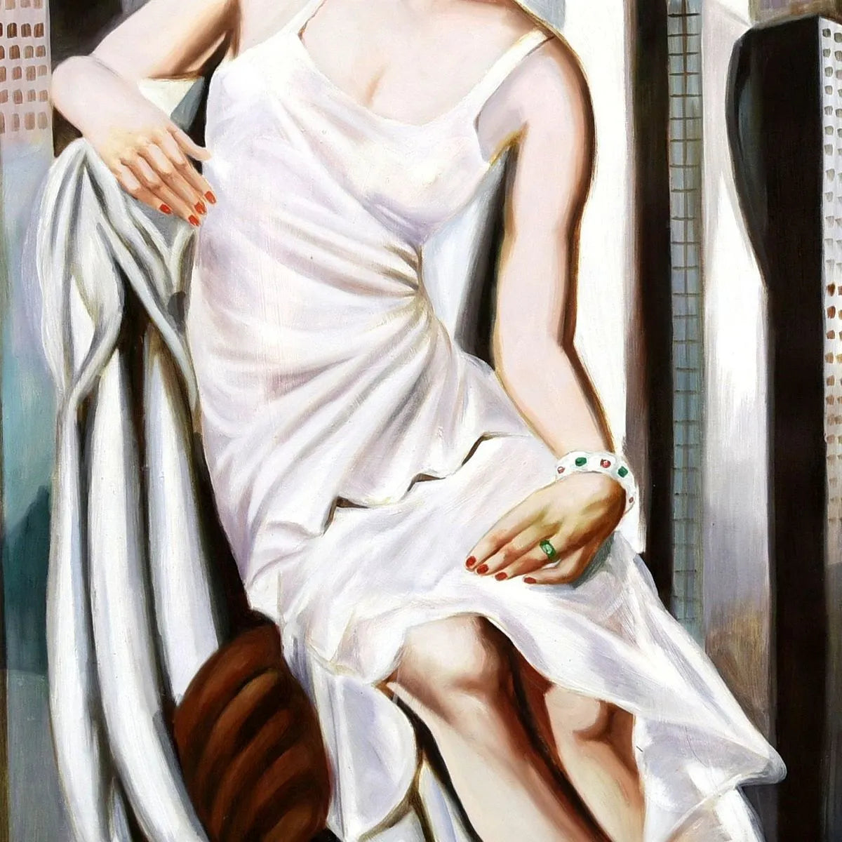 art-deco-portrait-feminin-femme-lady-bott-peinture-huile-toile