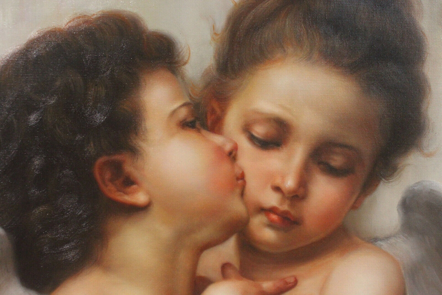 Reproduction d'art peinture à l'huile William-Adolphe Bouguereau le premier bisou