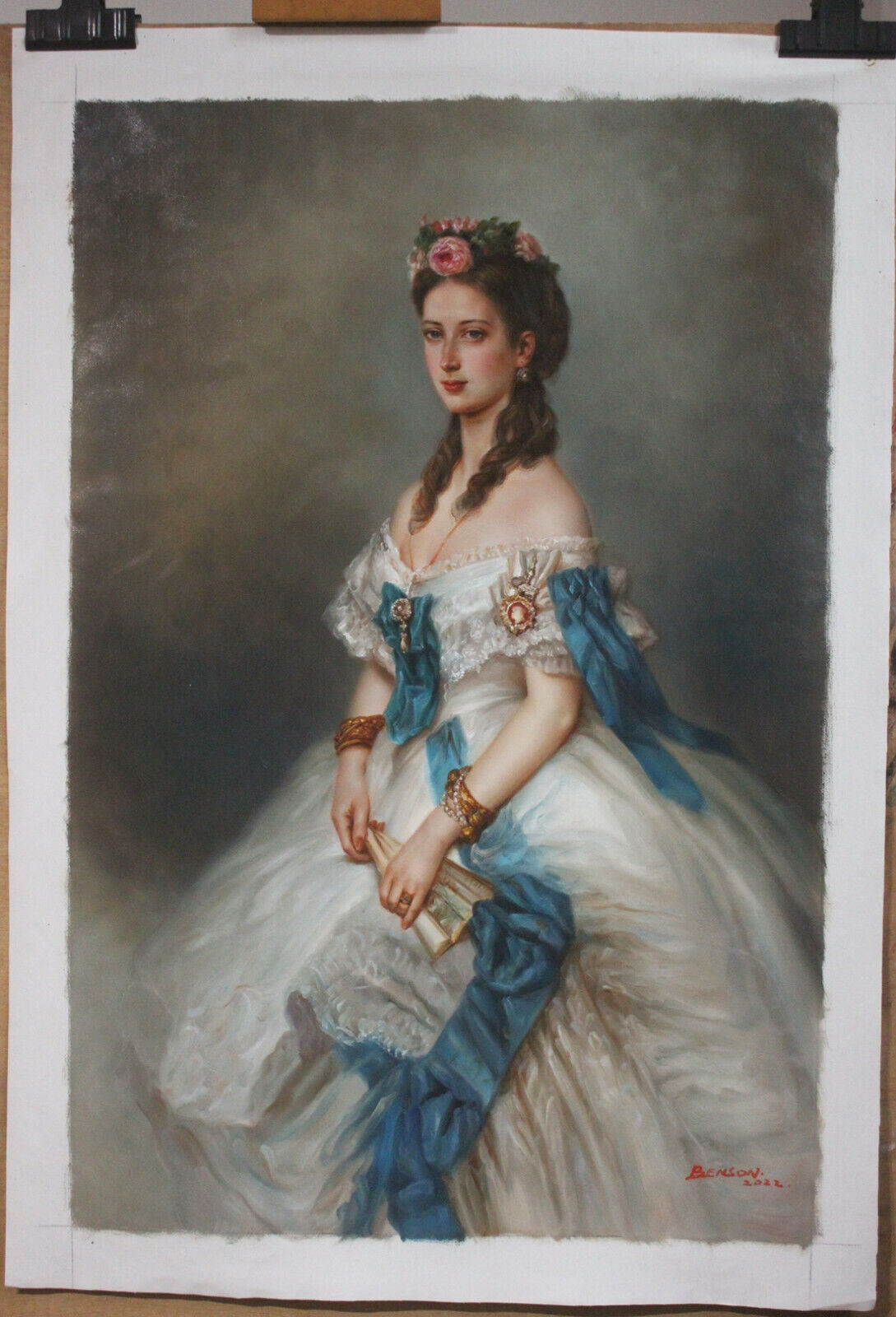 Reproduction peinture à l'huile Winterhalter ALexandra du Danemark