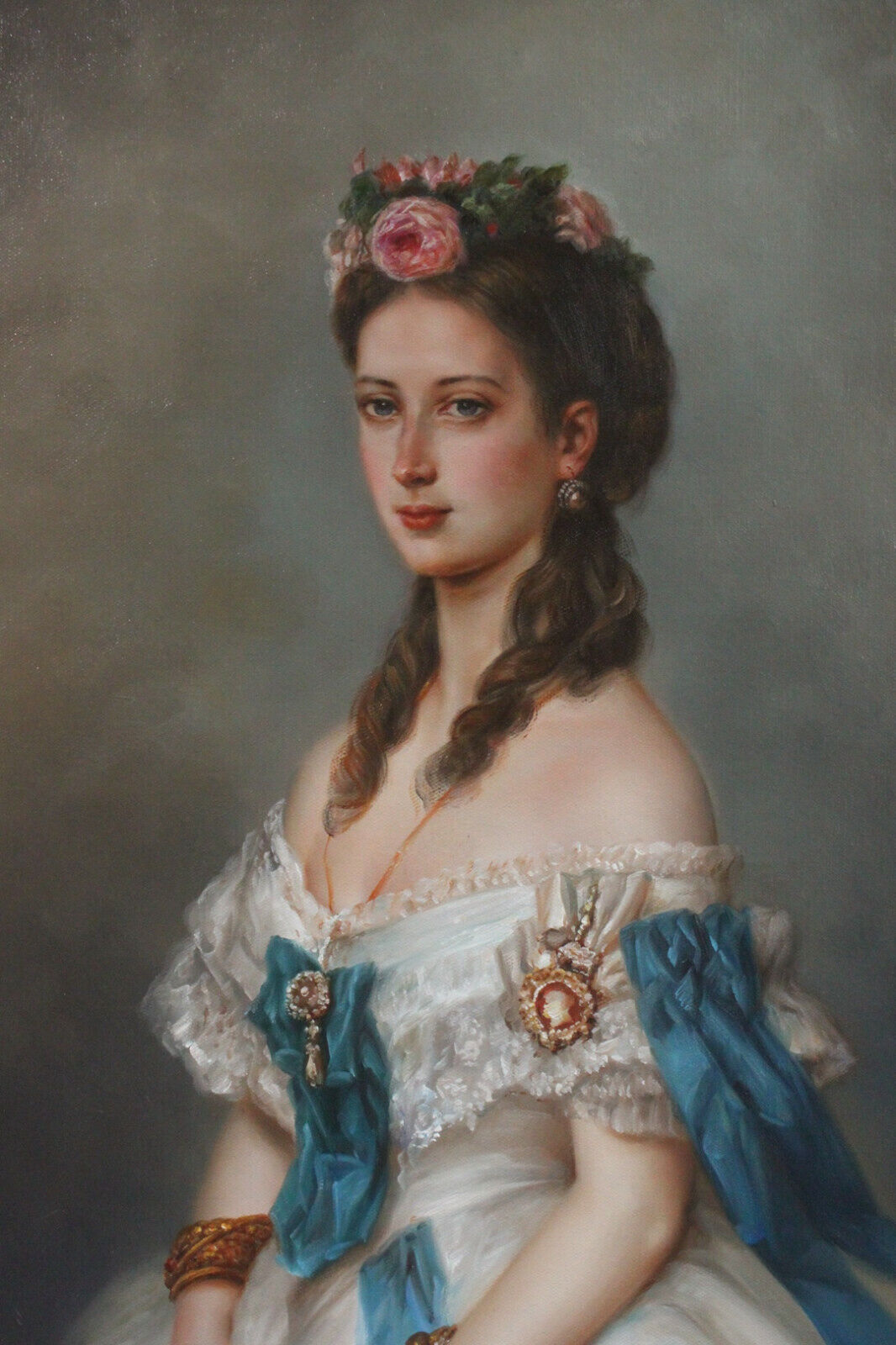 Reproduction peinture à l'huile Winterhalter ALexandra du Danemark