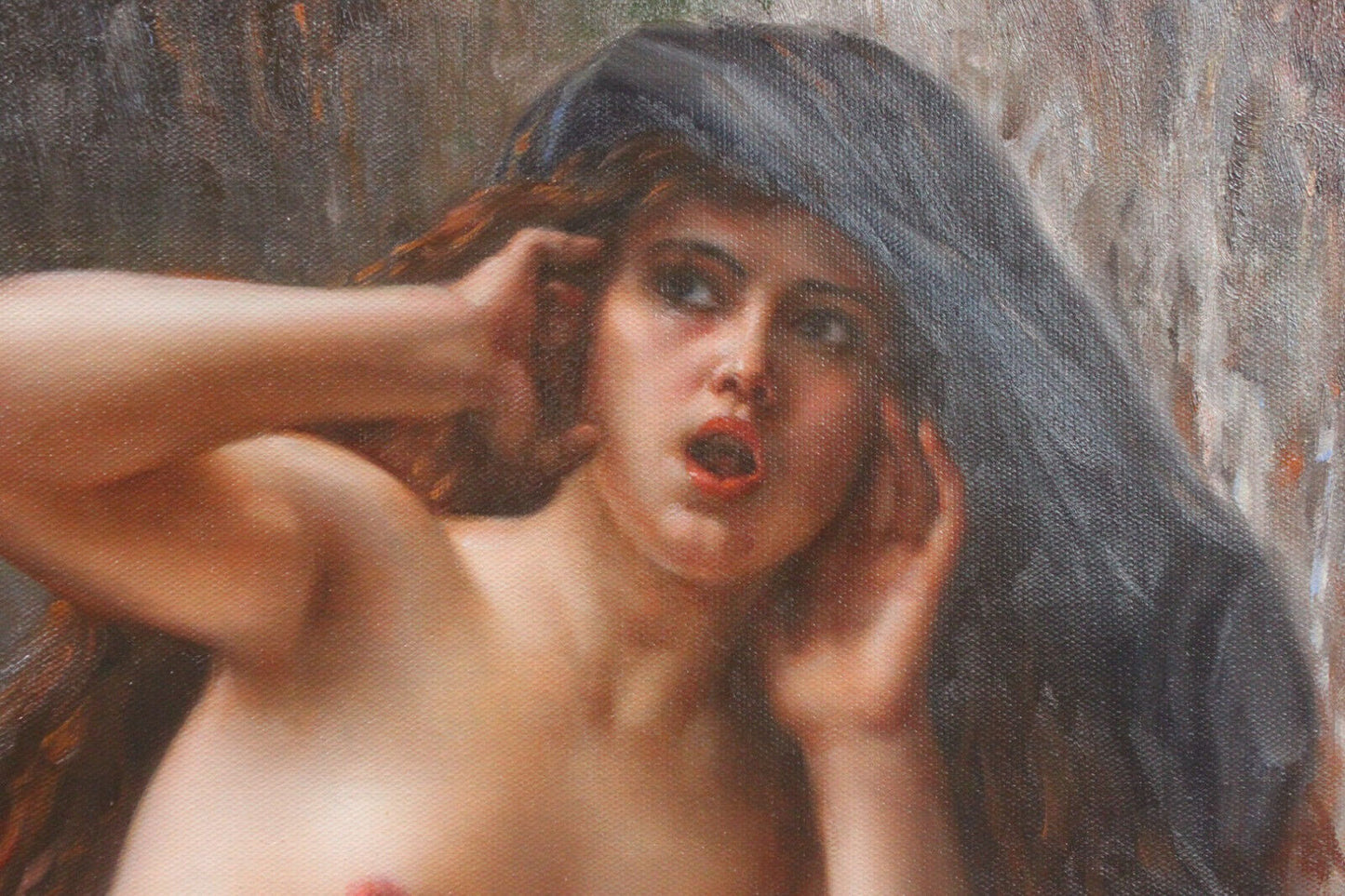 Repro peinture à l'huile Alexandre Cabanel Echo peint signé 24"x36"