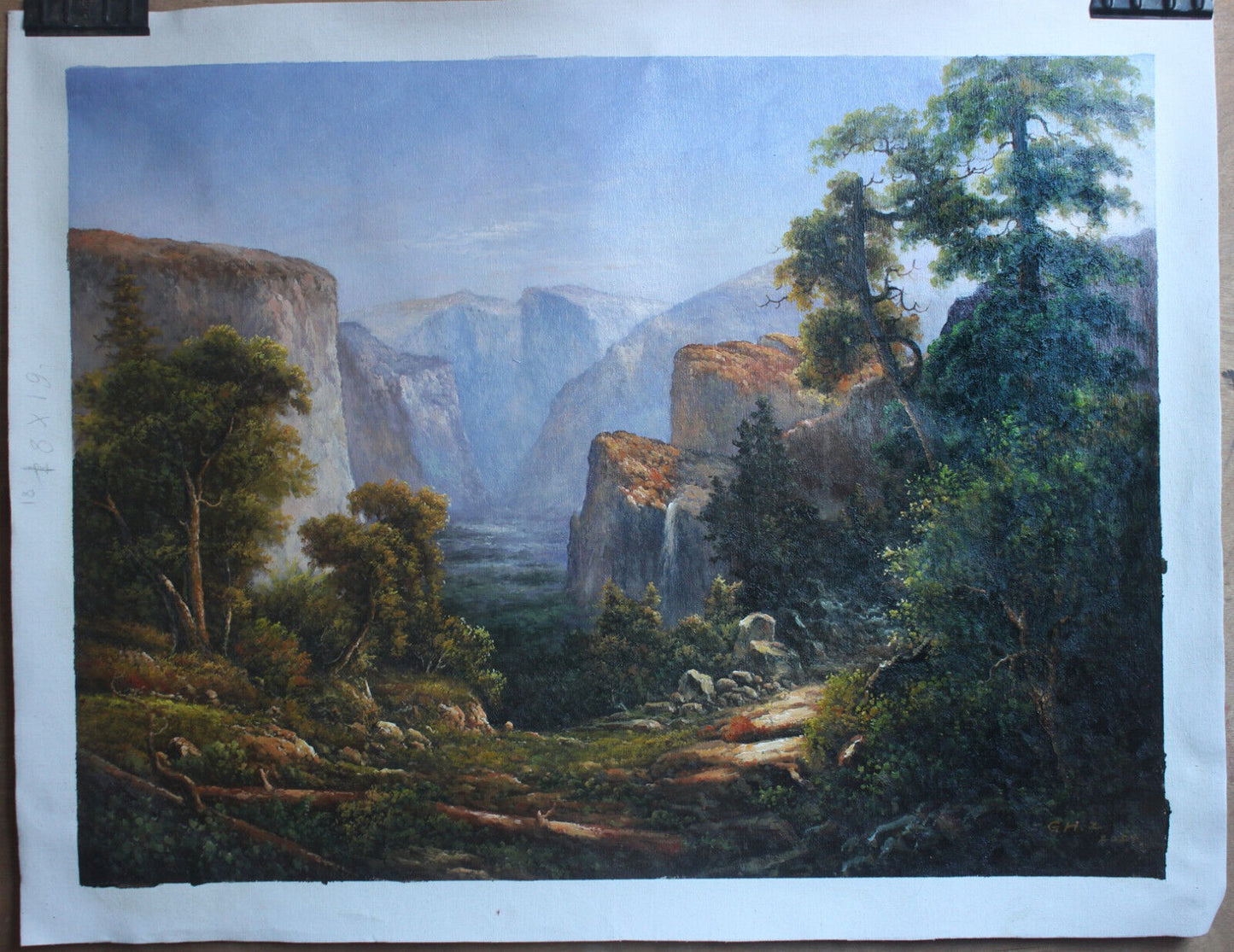 Repro Albert Bierstadt vallée de Yosemite paysage peinture à l'huile beaux-arts