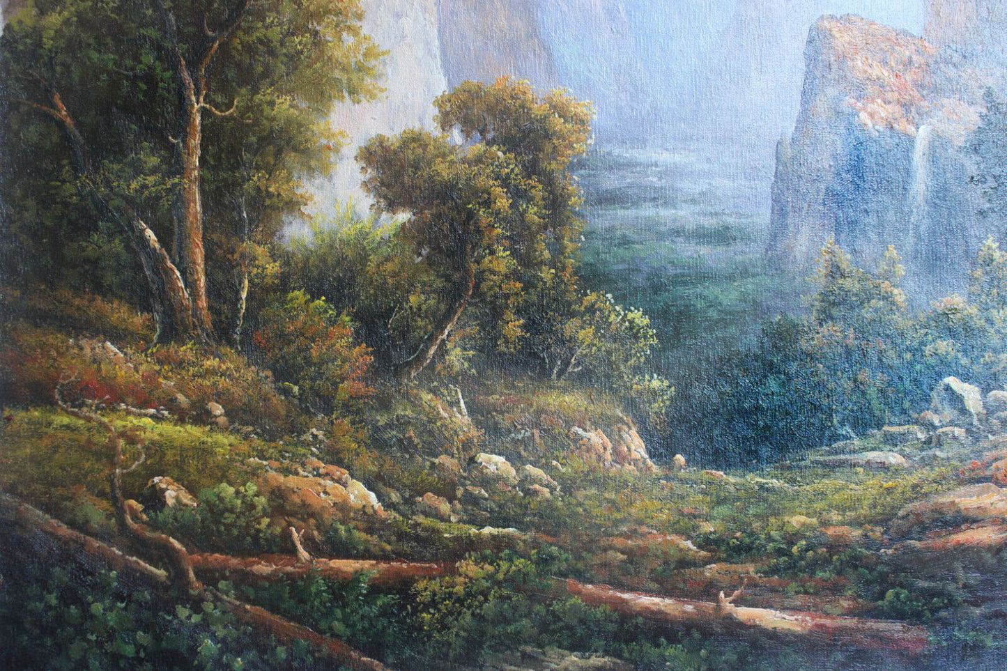 Repro Albert Bierstadt vallée de Yosemite paysage peinture à l'huile beaux-arts