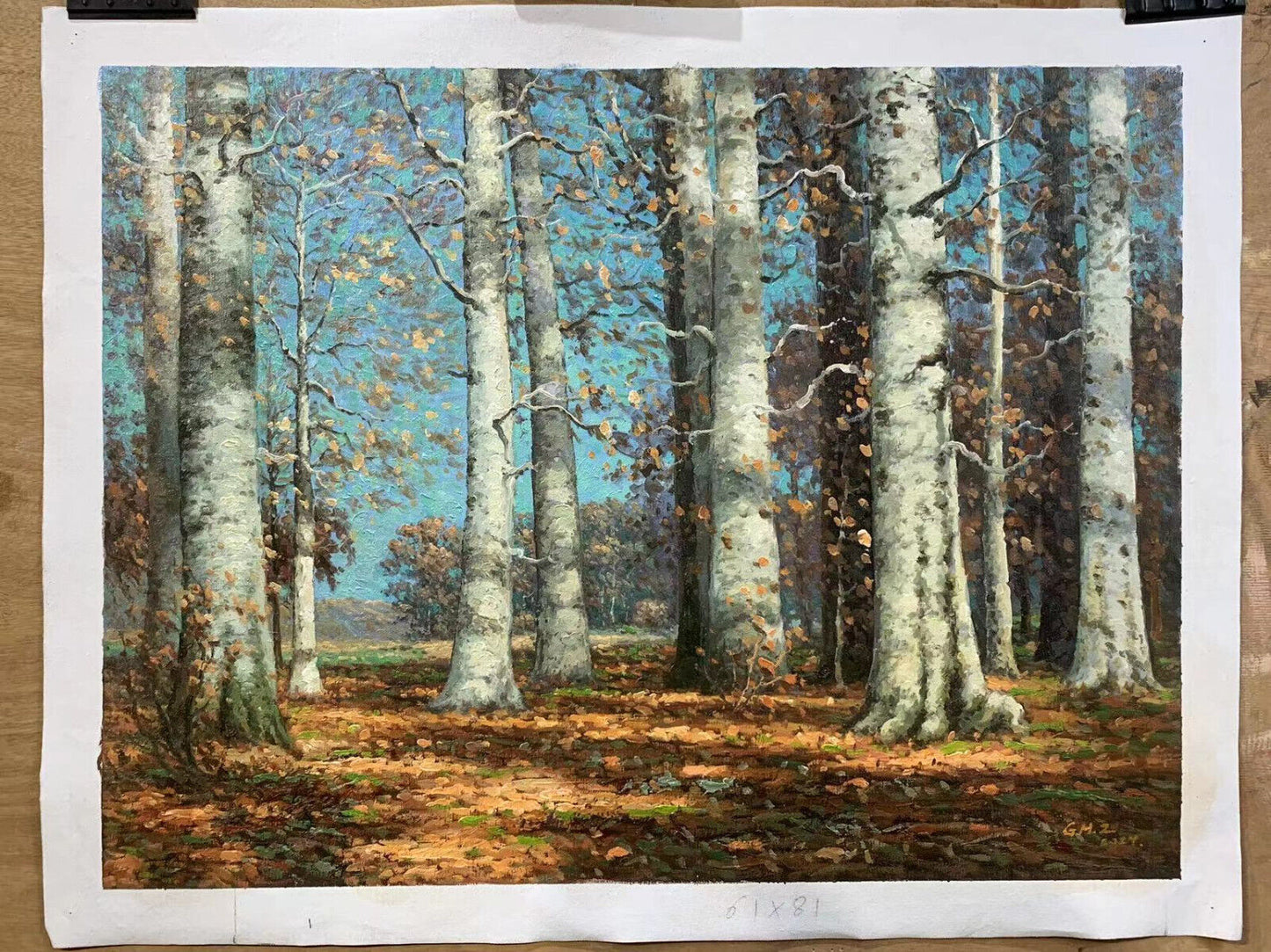 Repro Carlson hêtre d'automne paysage peinture à l'huile sur toile beaux-arts