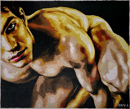 peinture huile sur toile originale signée homme nu