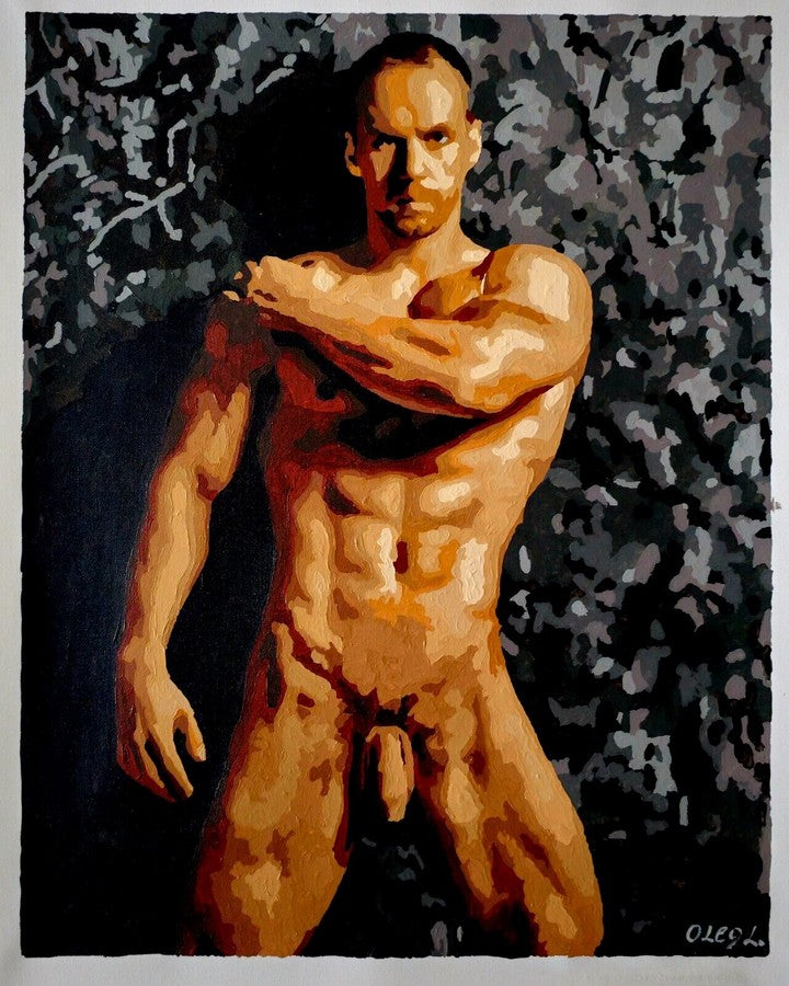 art érotique gay peinture huile sur toile originale