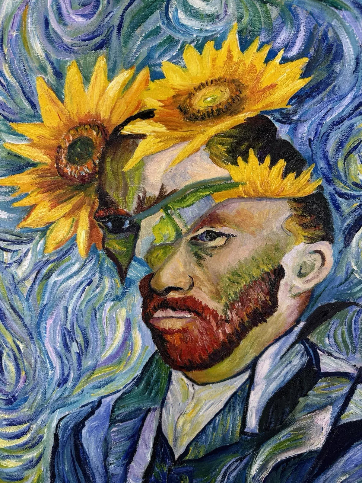 art-surréalisme-portrait-van gogh-peinture-huile sur toile