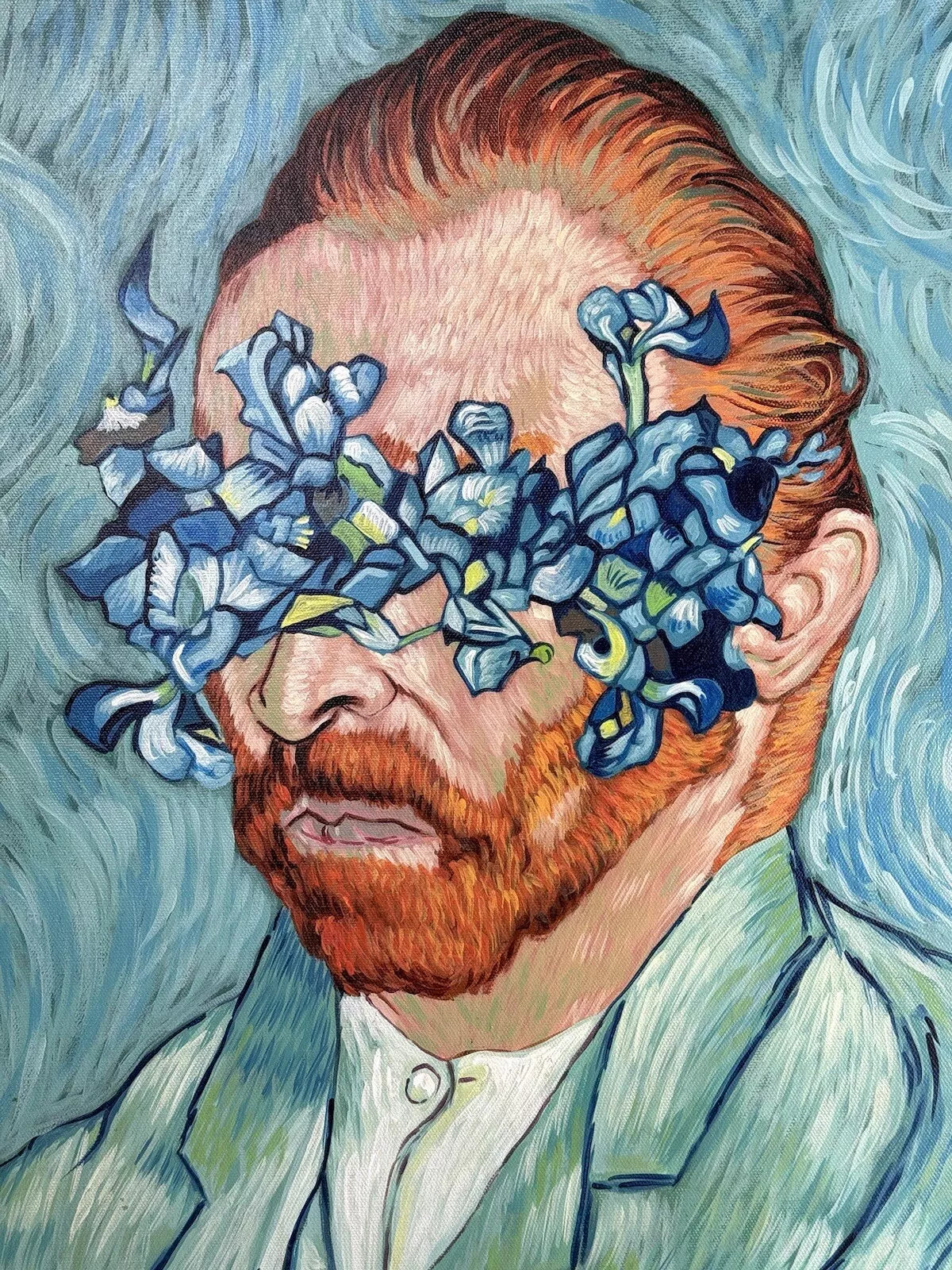 art-surréalisme-portrait-van gogh-peinture-huile sur toile