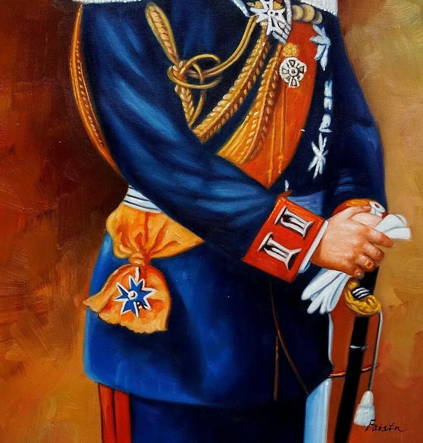 art-portrait-Empereur Guillaume II en uniforme-peinture-huile sur toile