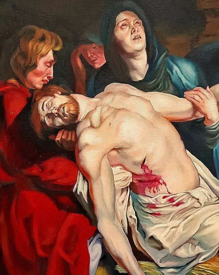 art-religieux-mort-Jésus-Christ-peinture-huile sur toile