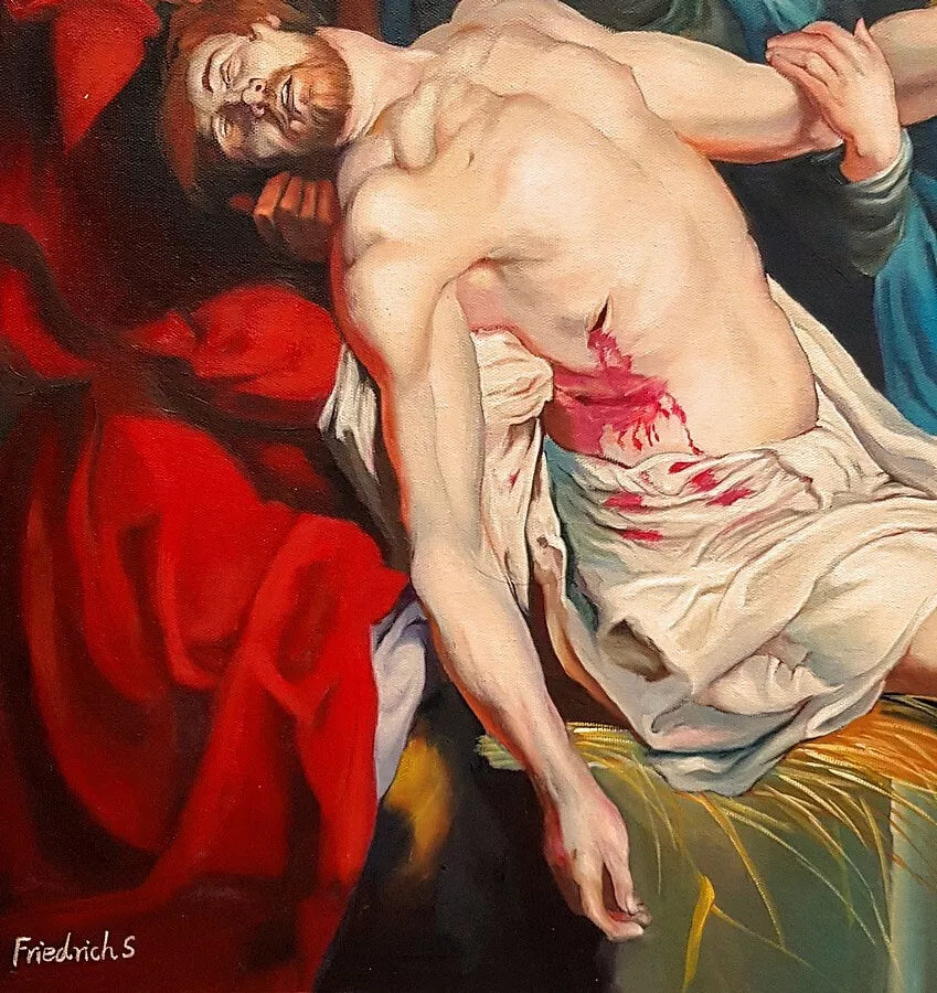 art-religieux-mort-Jésus-Christ-peinture-huile sur toile