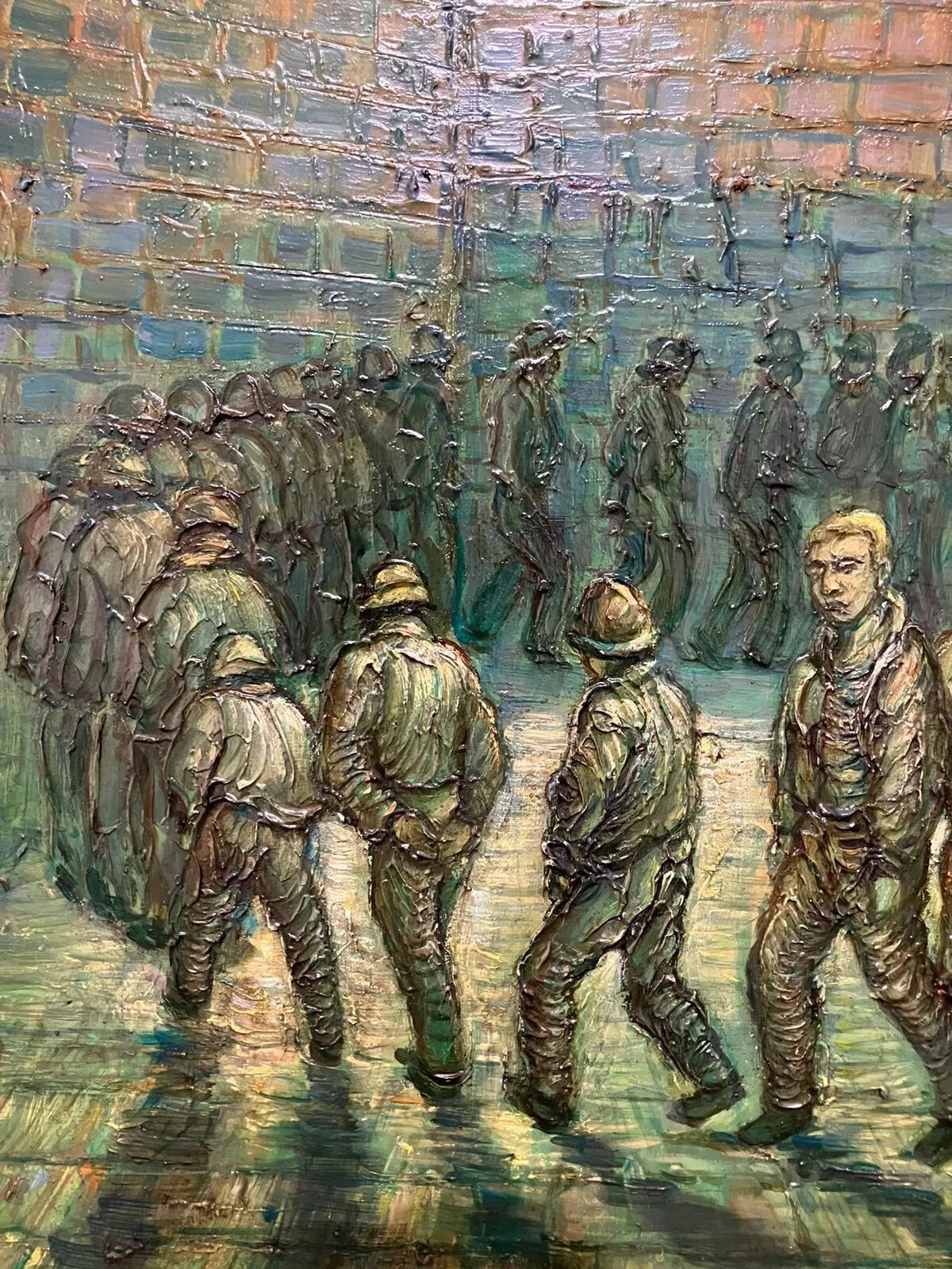 art-scène-vie-prisoniers-ronde-carcérale-inspirée de van gogh-peinture-huile-toile