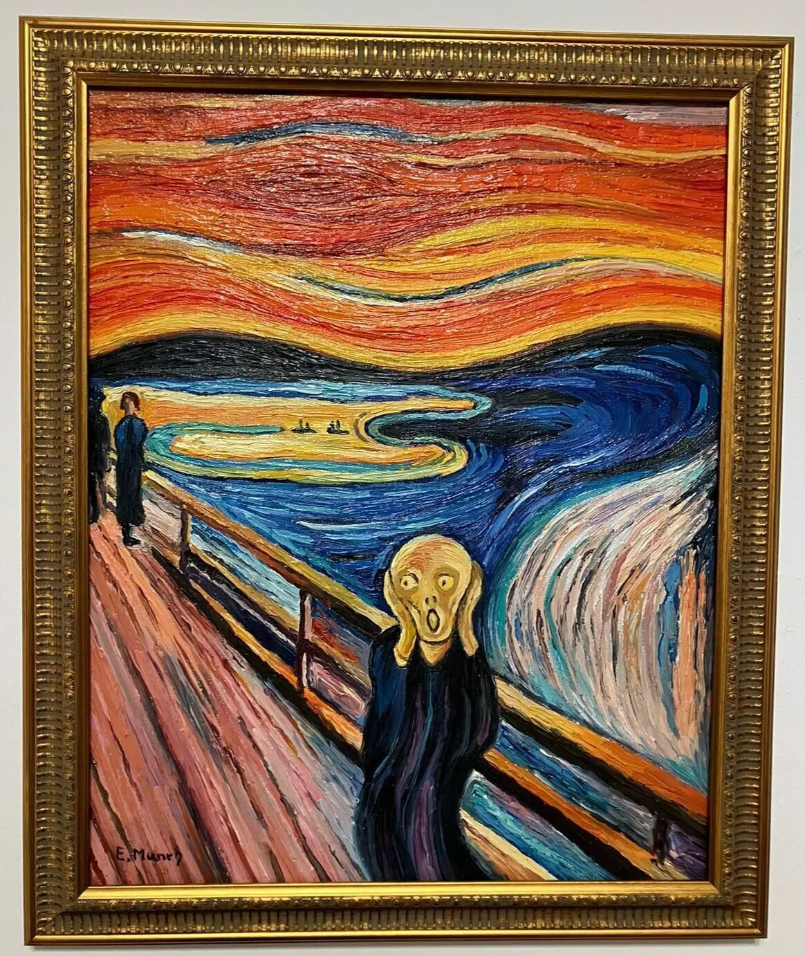 art-moderne-le cri-sream-inspirée de munch-peinture-huile-toile