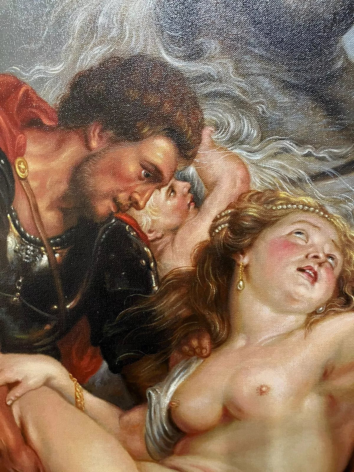 art-L'Enlèvement des filles de Leucippe-inspirée de Rubens-peinture-huile-toile