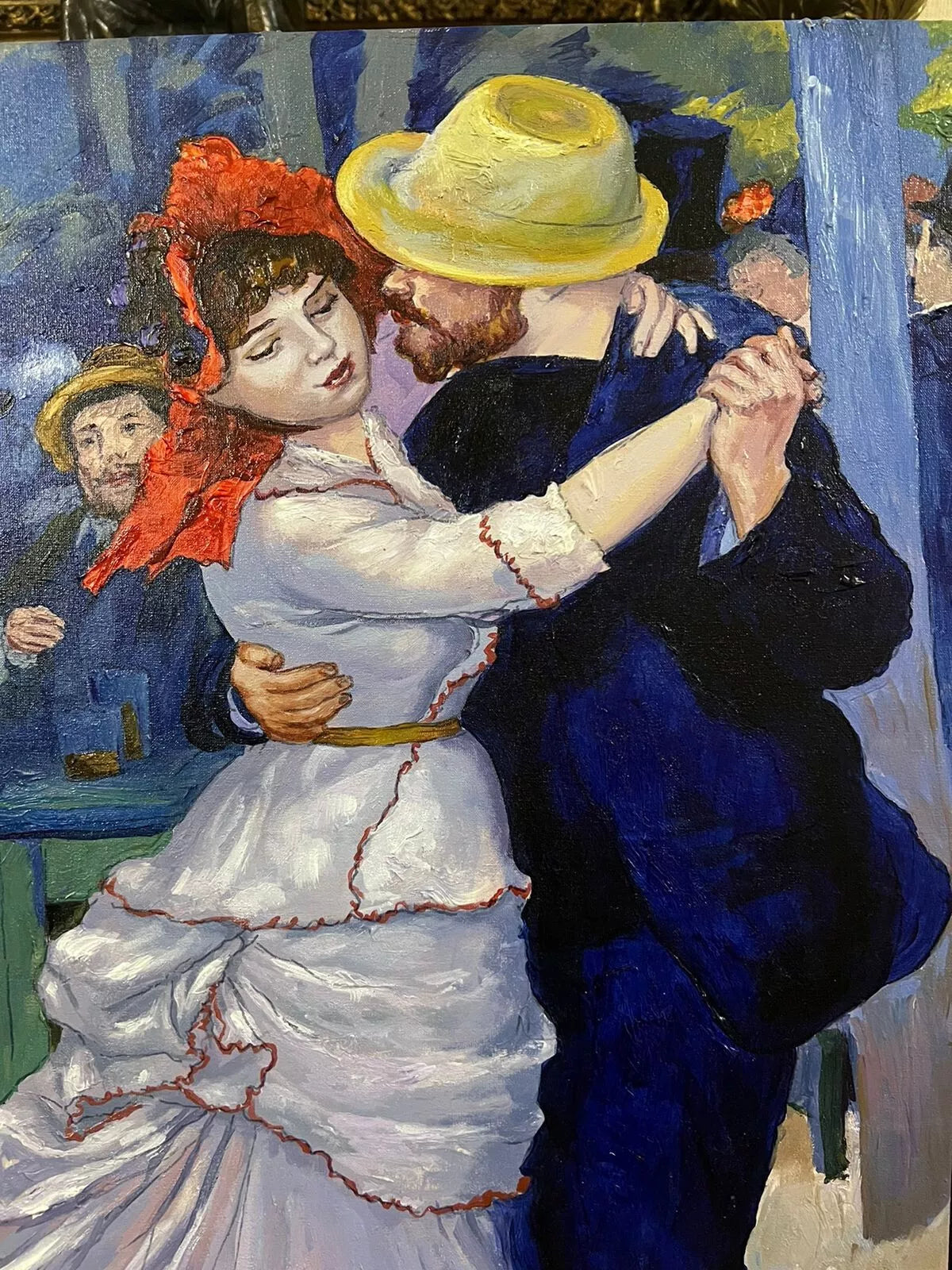 art-scène-vie-bal-danseurs-guinguette-peinture-huile-toile