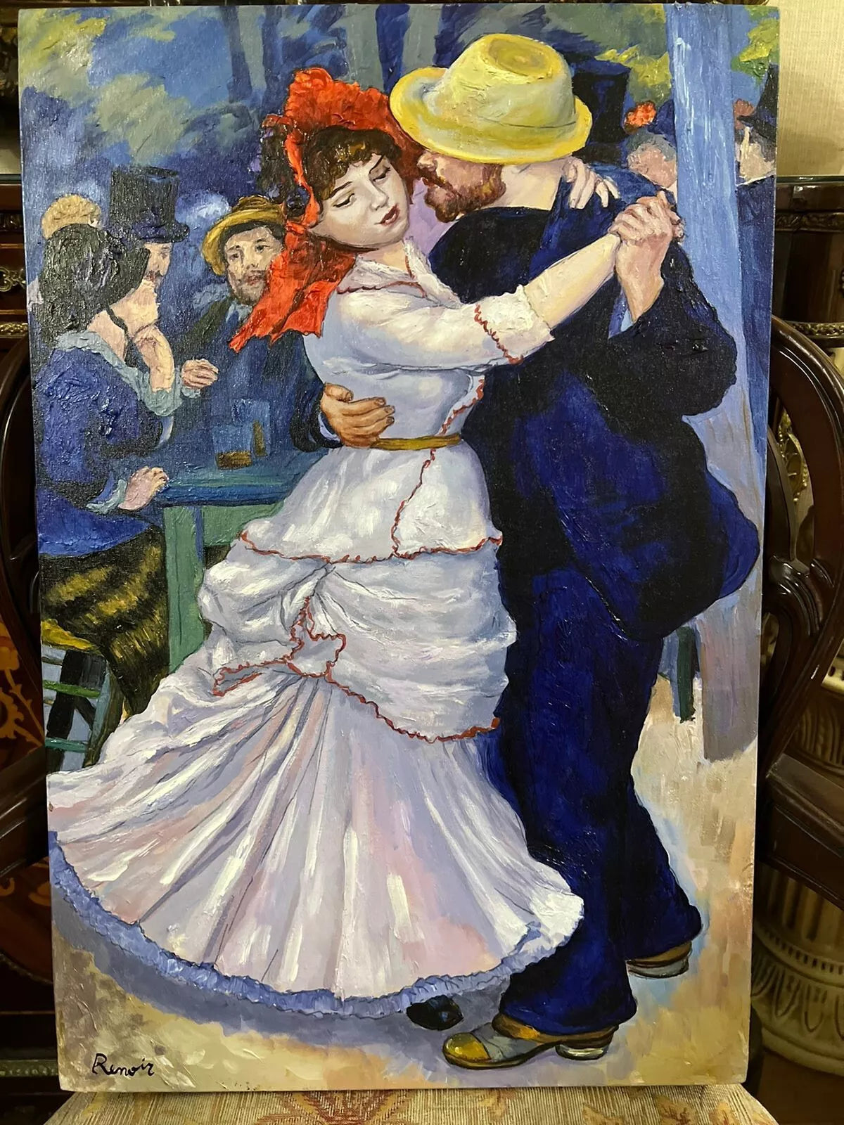 art-scène-vie-bal-danseurs-guinguette-peinture-huile-toile