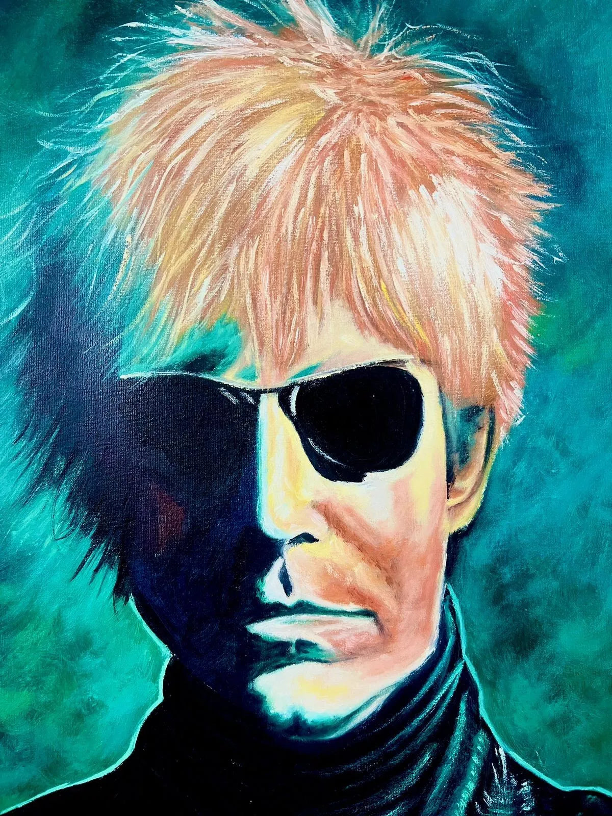 art-portrait-Andy Warhol-Superbe-peinture-huile-toile